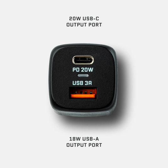 20W AC Wall Adapter (USB-A + USB-C, PD)