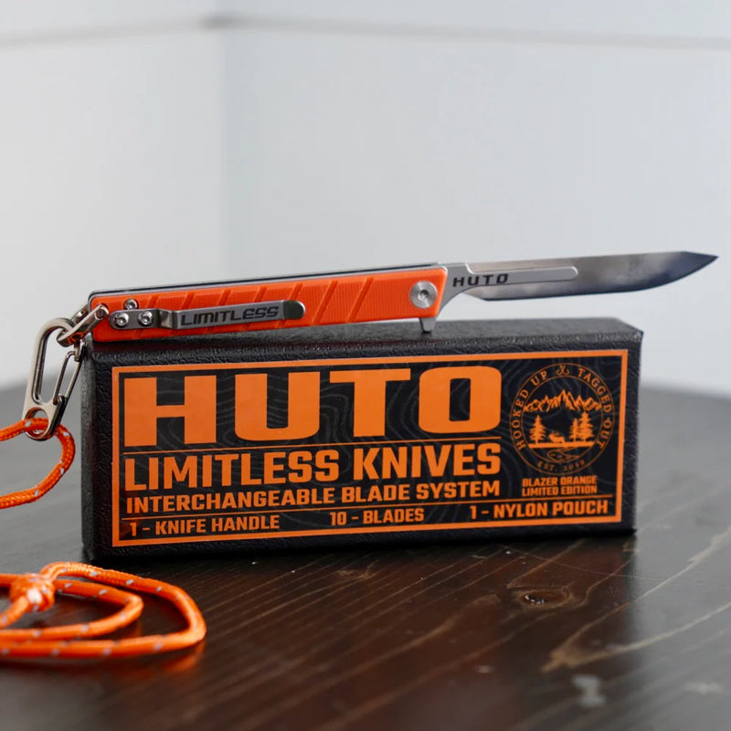 Load image into Gallery viewer, HUTO Limitless Blazer Orange Limited Edition Folding Replaceable Blade Knives
