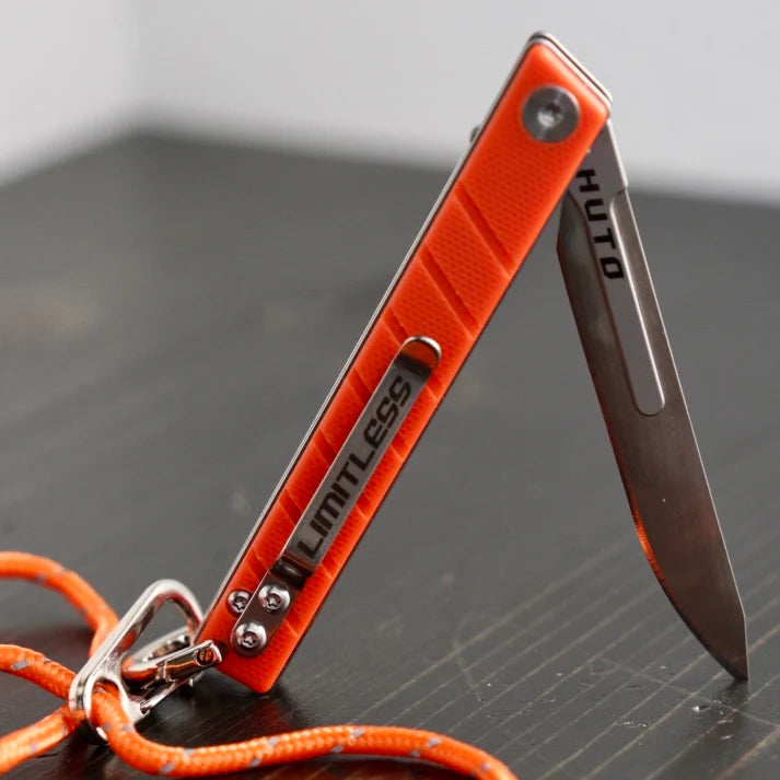 Load image into Gallery viewer, HUTO Limitless Blazer Orange Limited Edition Folding Replaceable Blade Knives
