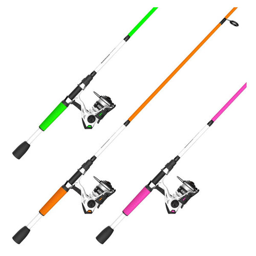 Zebco Roam Spinning Combo, Pink/Green/Orange