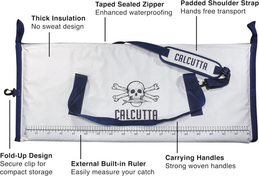 Calcutta Pack Fish Cooler with Built in Ruler, 40